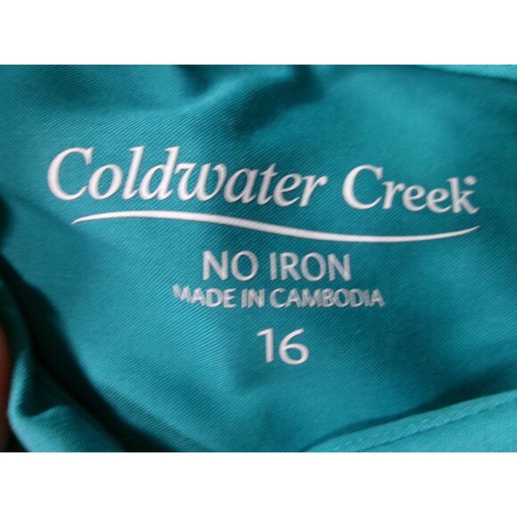 Coldwater Creek Top Women 16 Teal Capsule Base Layer No Iron Classic Office Work - Picture 6 of 10
